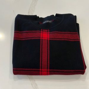 Banana Republic Black and Red Plaid Sweater